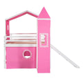 Full Size Bunk Bed With Slide Pink Tent And Tower