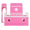 Full Size Bunk Bed With Slide Pink Tent And Tower