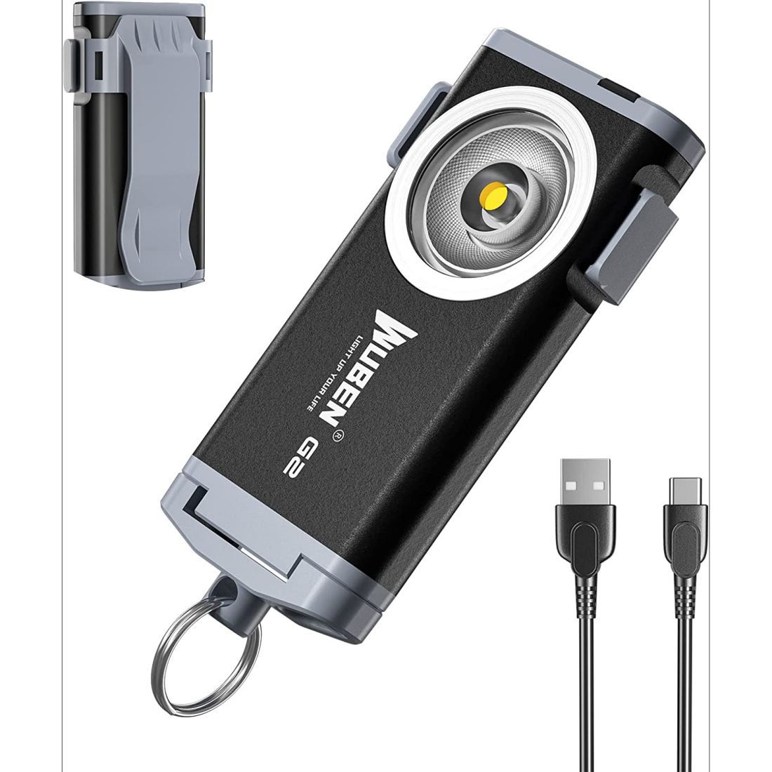 G2 mini flashlight key chain,5 modes small Led black-plastic