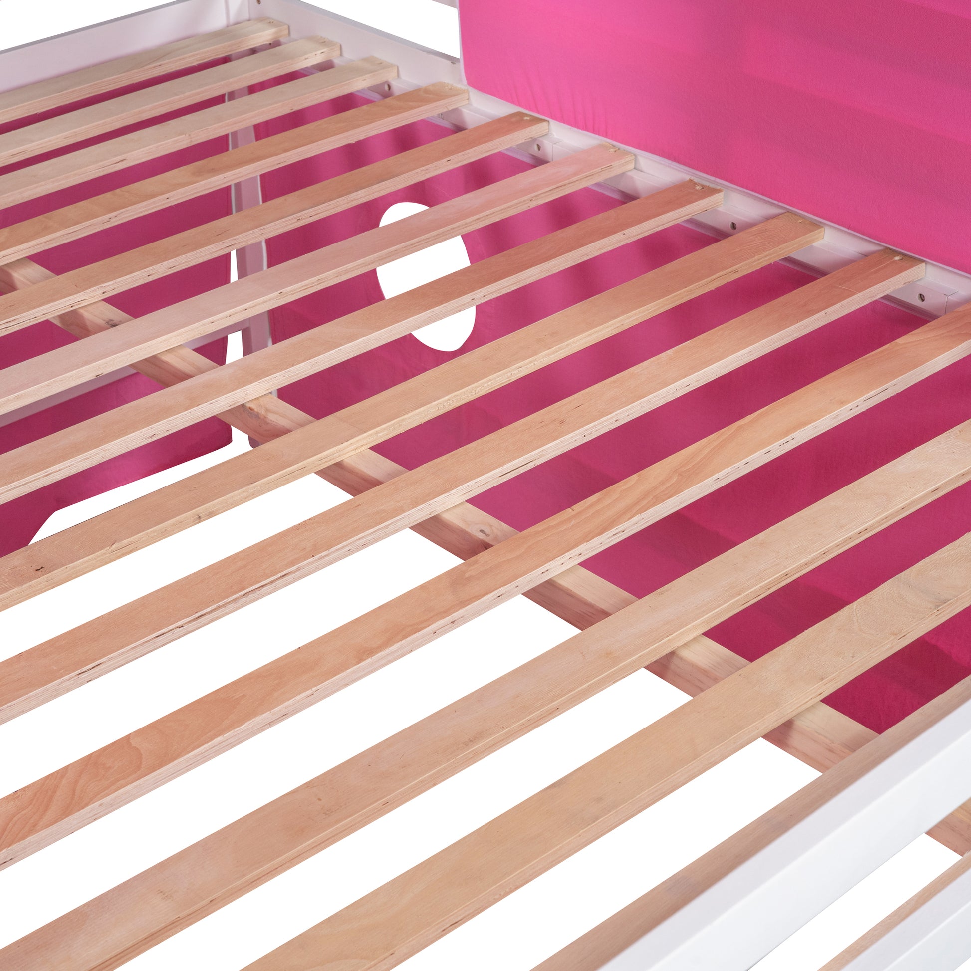 Full Size Bunk Bed With Slide Pink Tent And Tower