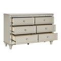 Luxury Champagne Finish Dresser of 6 Drawers 1pc champagne-5 drawers & above-bedroom-ball bearing