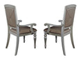 Glamorous Crystal Button Tufted Set of 2 Arm Chairs silver-dining room-glam-modern-arm chair-wood