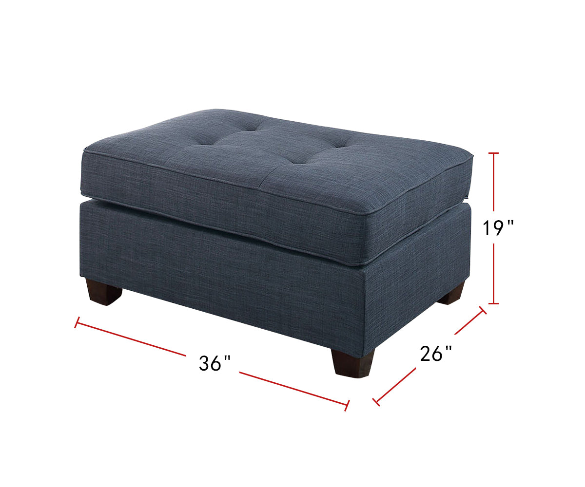 Fabric Cocktail Ottoman with Button Tufted Seat