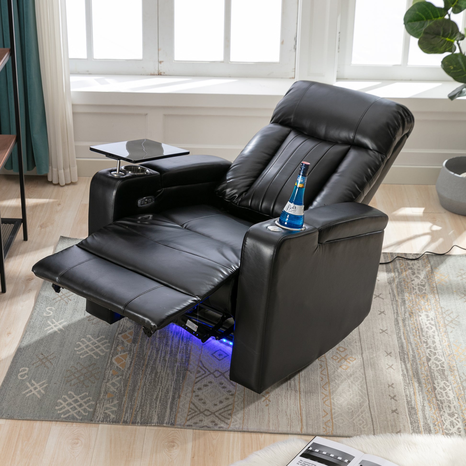 Premium Power Recliner With Storage Arms,