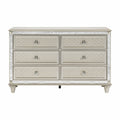 Luxury Champagne Finish Dresser of 6 Drawers 1pc champagne-5 drawers & above-bedroom-ball bearing