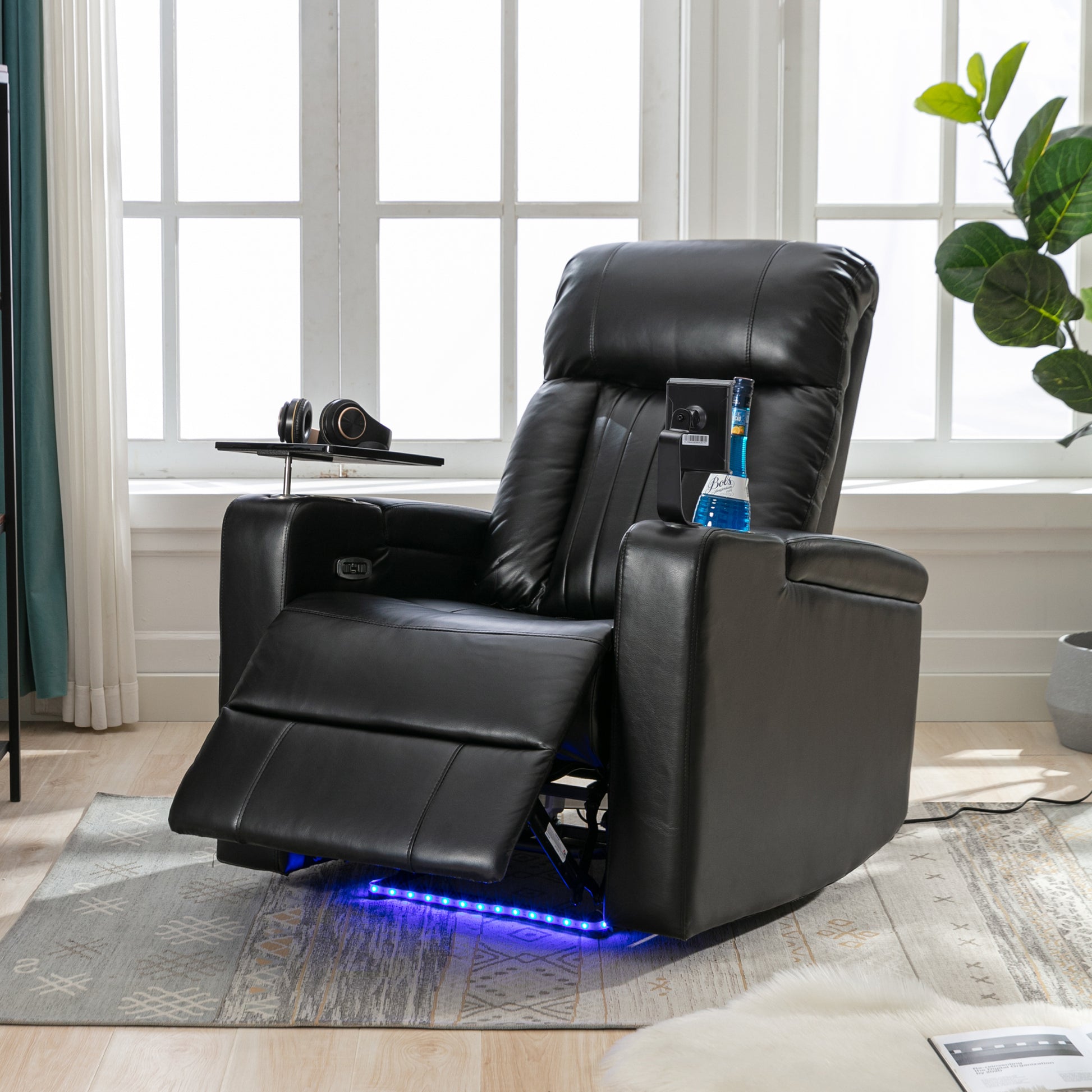 Premium Power Recliner With Storage Arms,