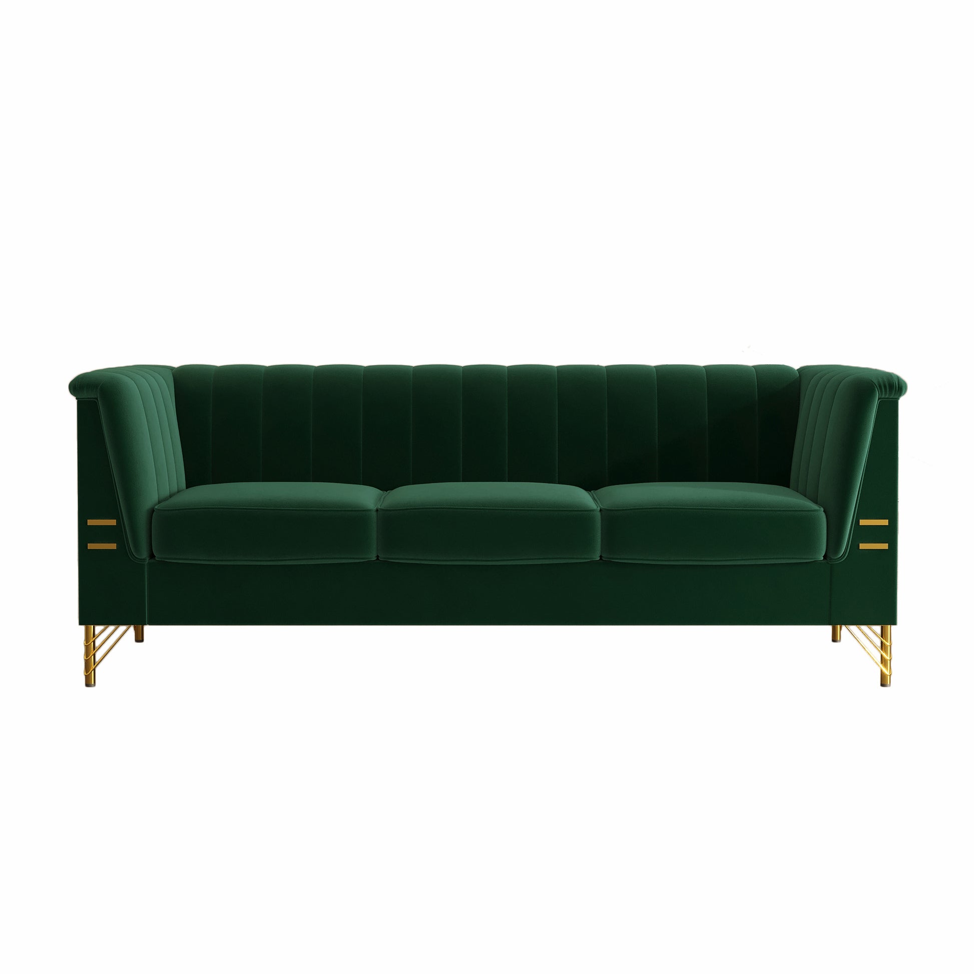 FX P82 GR sofa 82.67'' W Velvet Sofa, Mid Century Sofa green-velvet