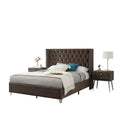 B100S Queen Bed With One Nightstand, Button