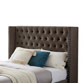 B100S Queen Bed With Two Nightstands, Button