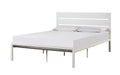 White Metal Frame Full Size Bed 1pc Casual Style full-white-metal-bedroom-metal