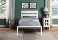 White Metal Frame Twin Size Bed 1pc Casual Style twin-white-metal-bedroom-metal