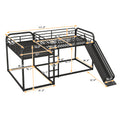 Full And Twin Size L Shaped Bunk Bed With Slide