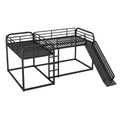 Full And Twin Size L Shaped Bunk Bed With Slide