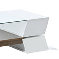 ON TREND 6mm Glass Top Coffee Table with Open Shelves white-particle board