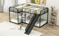 Full And Twin Size L Shaped Bunk Bed With Slide