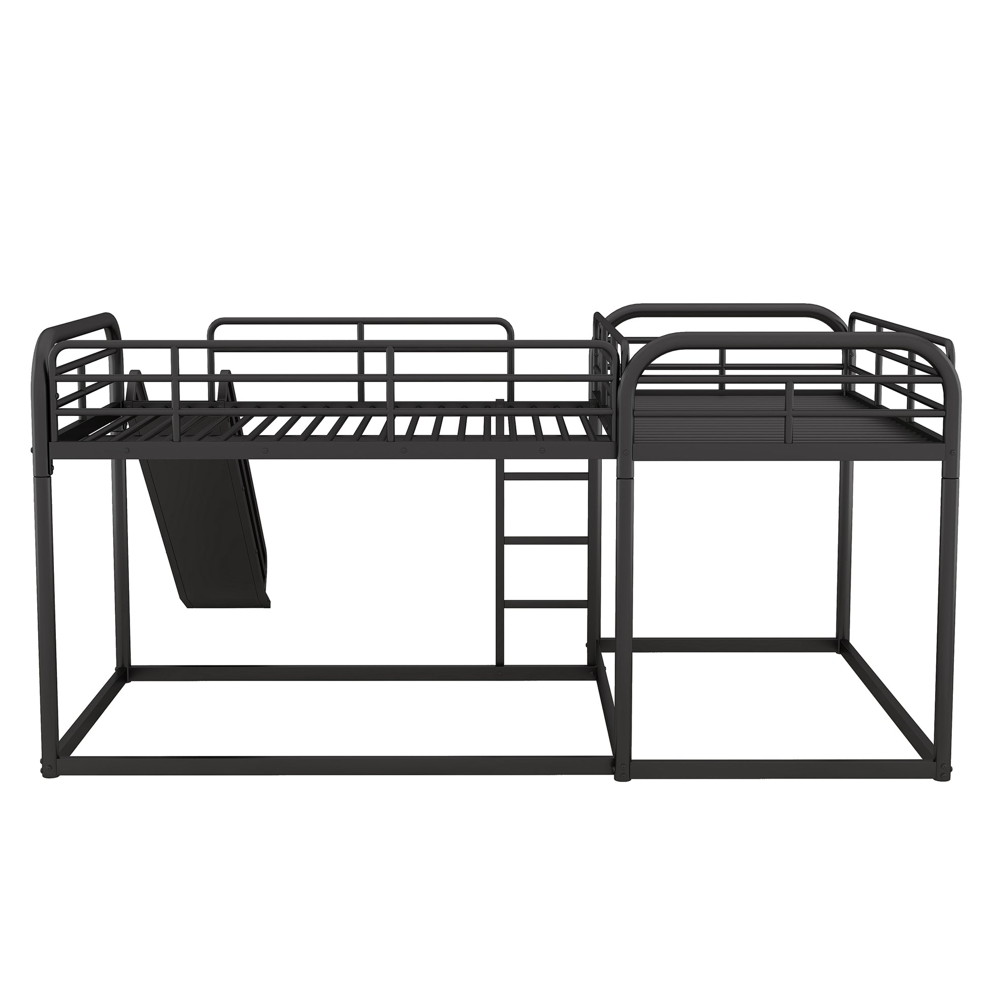 Full And Twin Size L Shaped Bunk Bed With Slide