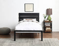 Black Metal Frame Twin Size Bed 1pc black-metal