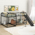 Full And Twin Size L Shaped Bunk Bed With Slide