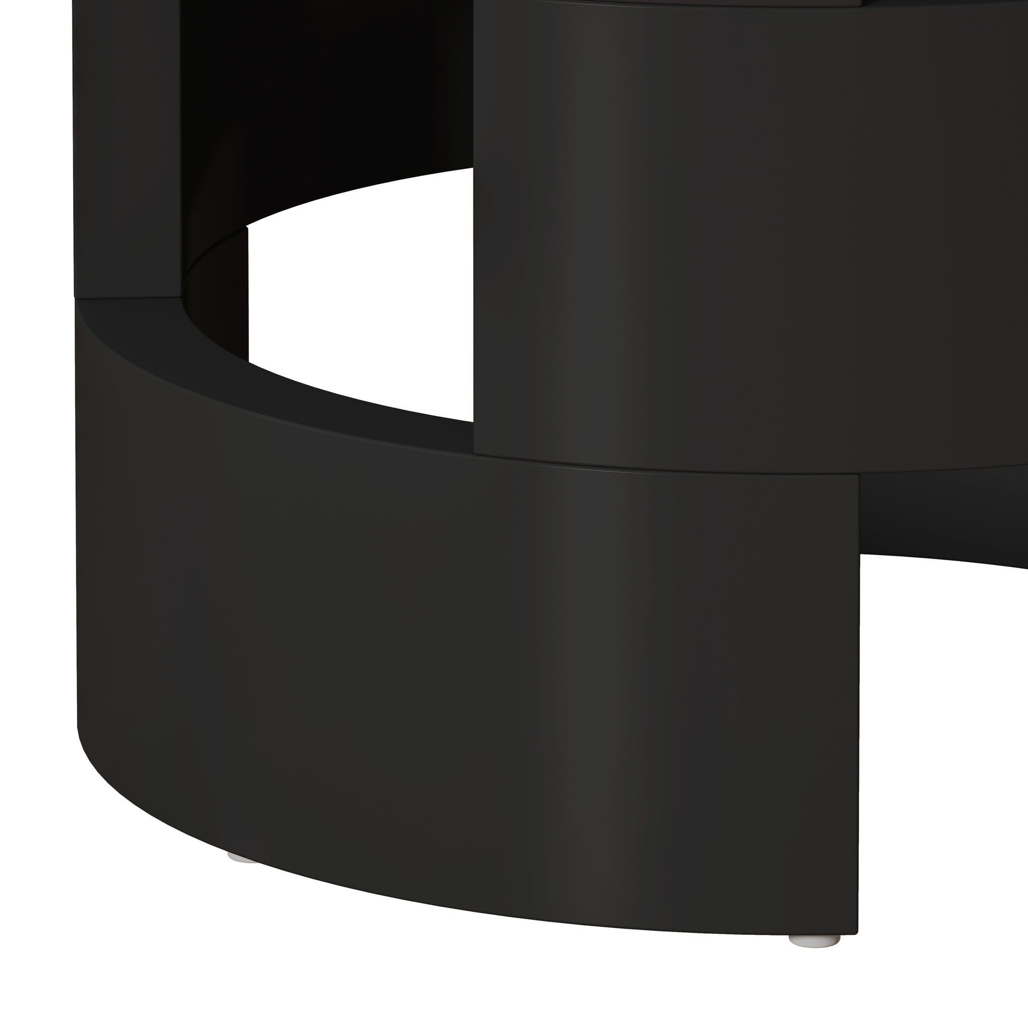 Black Hollow Cylindrical Base - Black Mdf