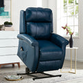 Landis Navy Blue Traditional Lift Chair navy blue-foam-pu leather