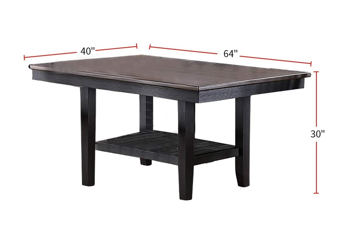 1pc Dining Table Dark Coffee Finish Kitchen Breakfast coffee-gray-dining