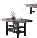 1pc Cunter Height Dining Table Dark Coffee Finish coffee-gray-dining