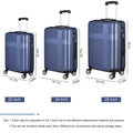 3 Piece Luggage With Tsa Lock Abs, Durable