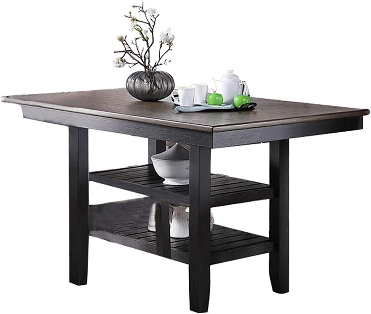 1pc Cunter Height Dining Table Dark Coffee Finish coffee-gray-dining