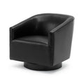 Garland Black Wood Base Swivel Chair black-foam-pu leather