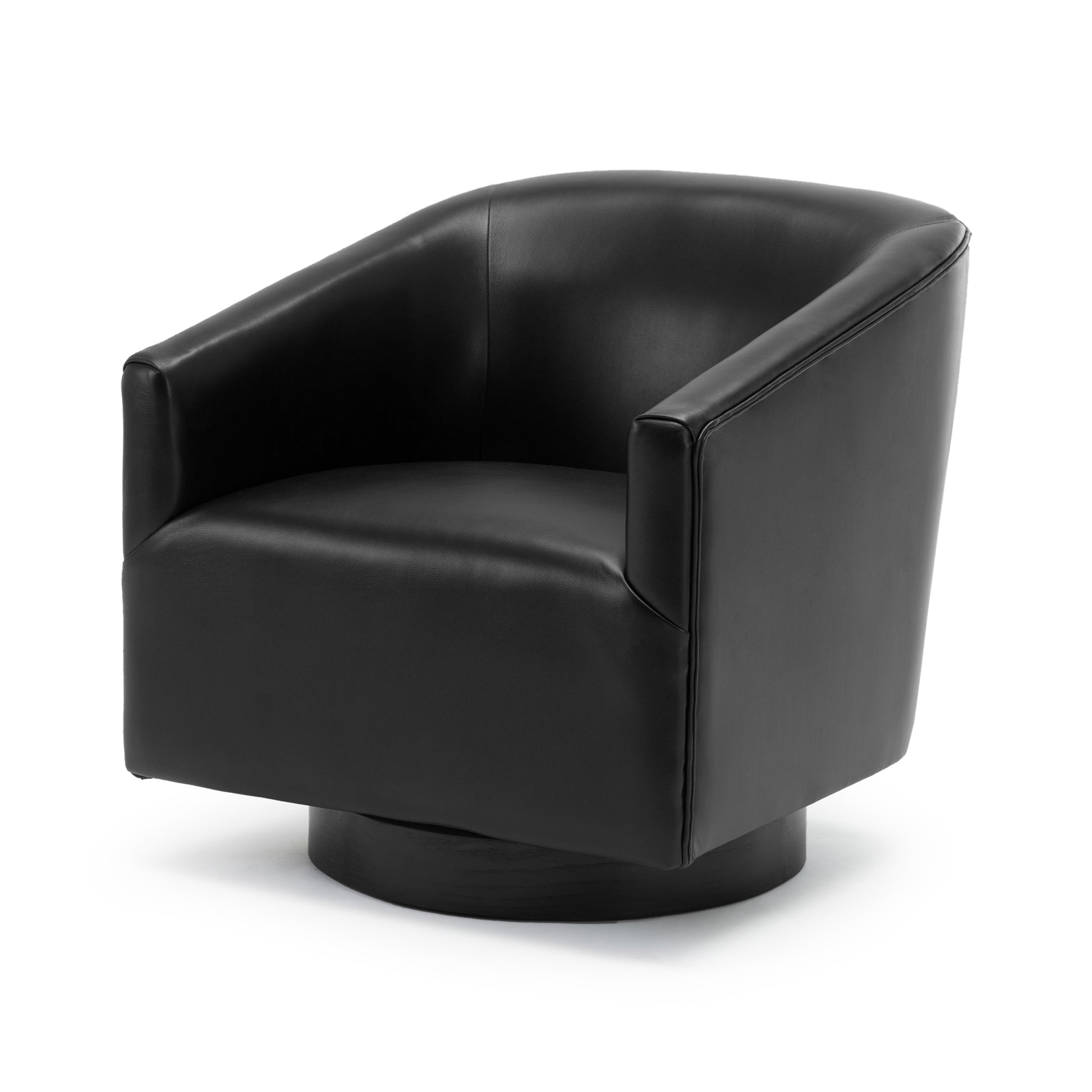 Garland Black Wood Base Swivel Chair black-foam-pu leather