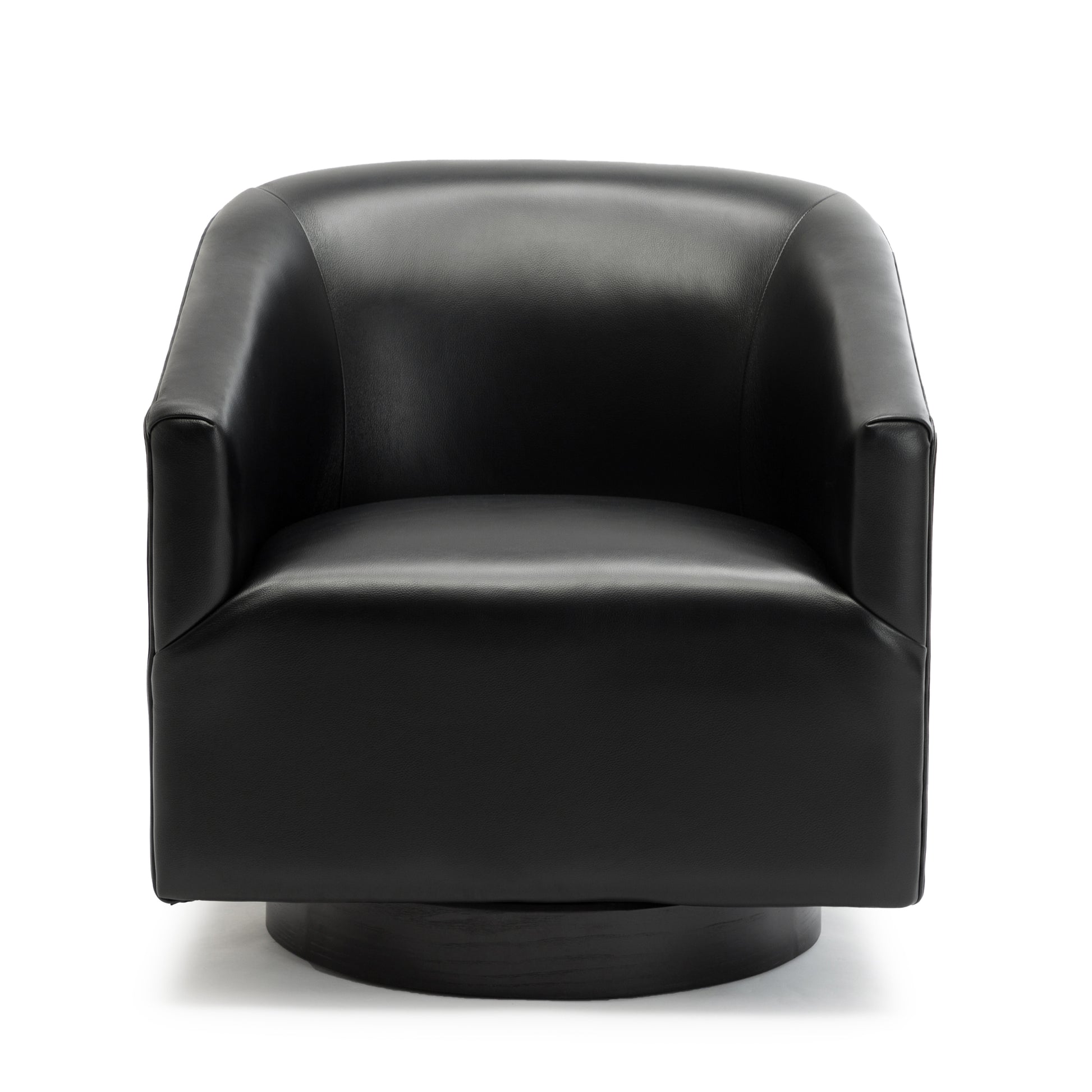 Garland Black Wood Base Swivel Chair black-foam-pu leather