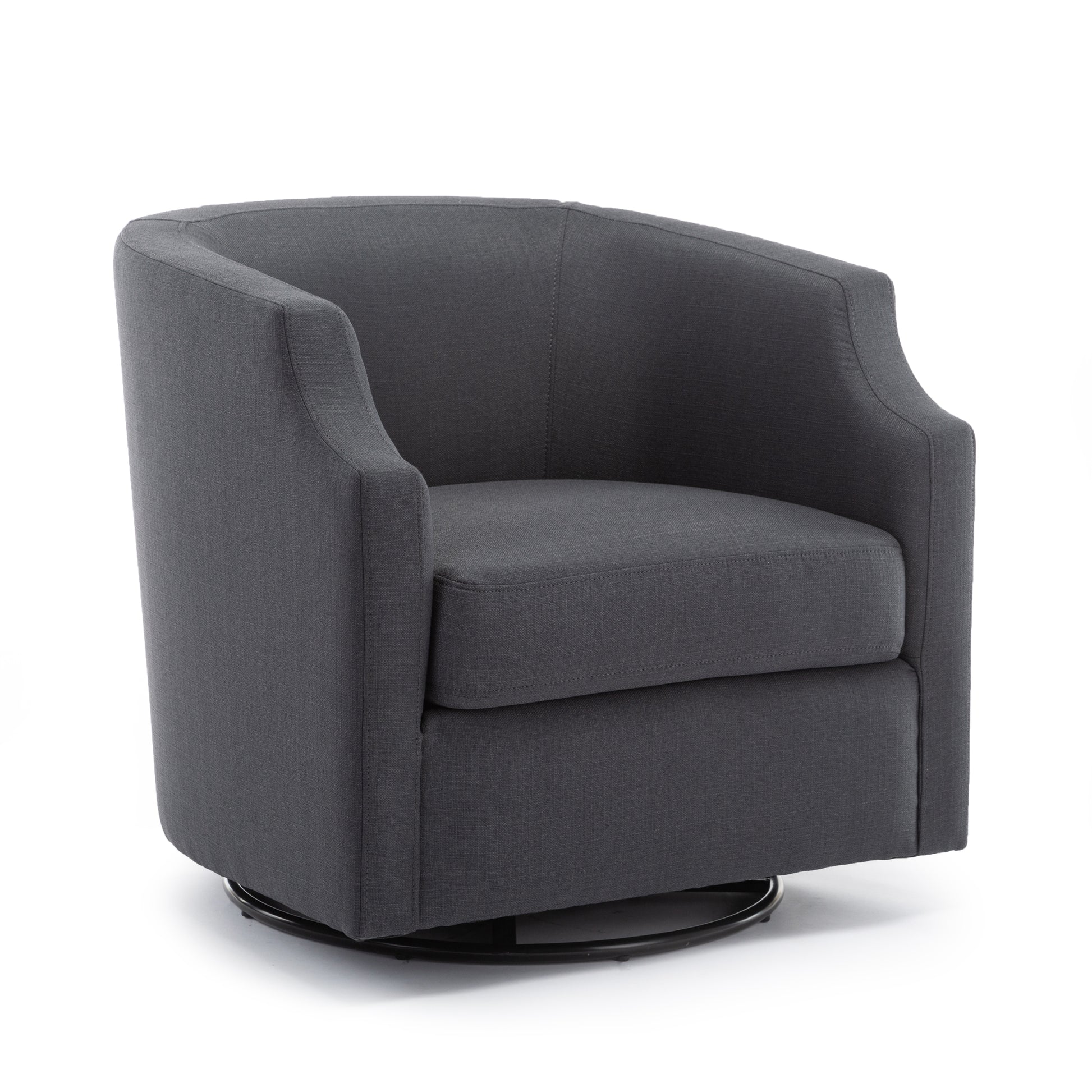 Isabelle Ashen Grey Swivel Glider Barrel Chair grey-foam-polyester