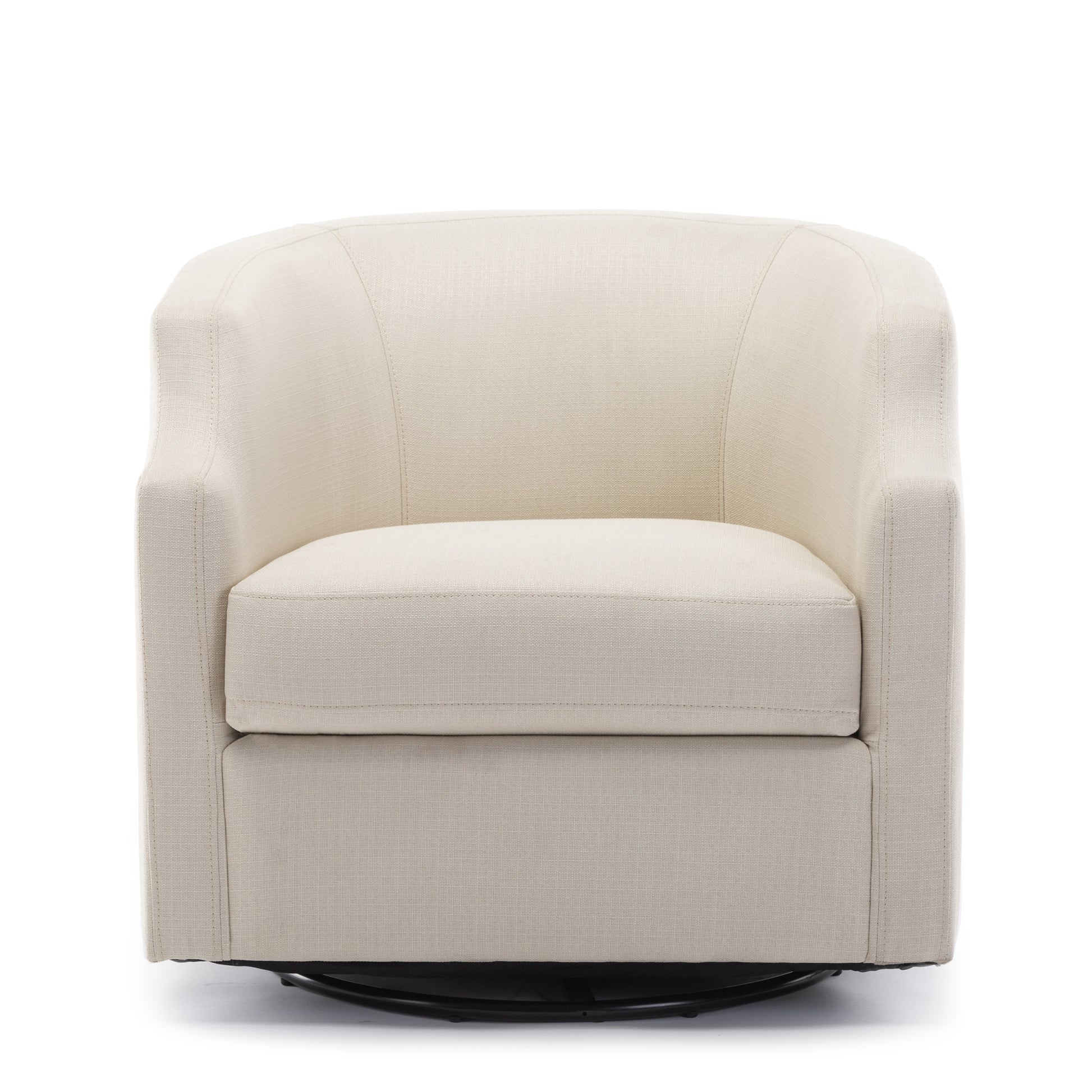 Isabelle Linen Swivel Glider Barrel Chair natural-foam-polyester