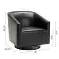 Garland Black Wood Base Swivel Chair black-foam-pu leather