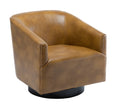 Garland Camel Wood Base Swivel Chair camel-foam-pu leather