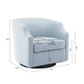 Isabelle Sky Blue Swivel Glider Barrel Chair light blue-foam-polyester