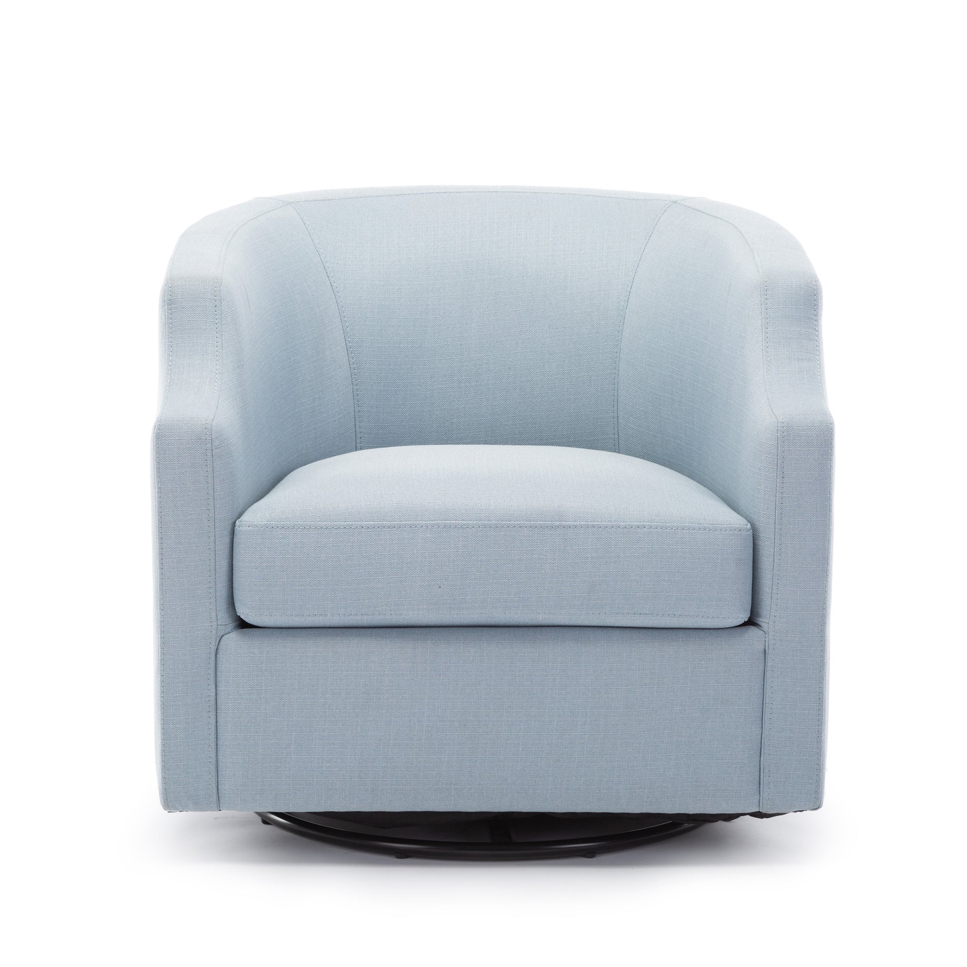 Isabelle Sky Blue Swivel Glider Barrel Chair light blue-foam-polyester