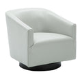 Garland Dove Grey Wood Base Swivel Chair grey-foam-pu leather