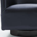 Garland Midnight Blue Wood Base Swivel Chair blue-foam-pu leather