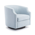 Isabelle Sky Blue Swivel Glider Barrel Chair light blue-foam-polyester