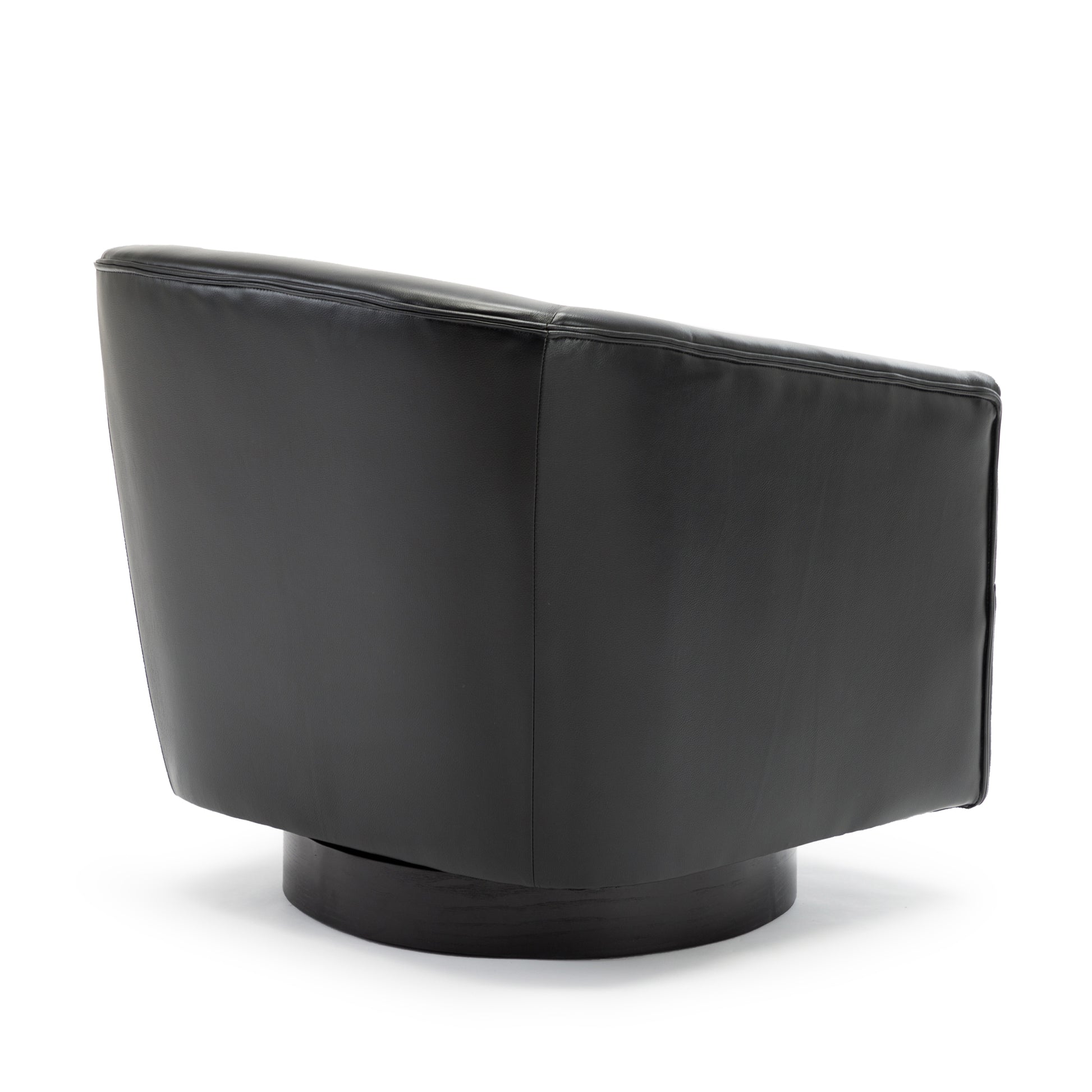 Garland Black Wood Base Swivel Chair black-foam-pu leather