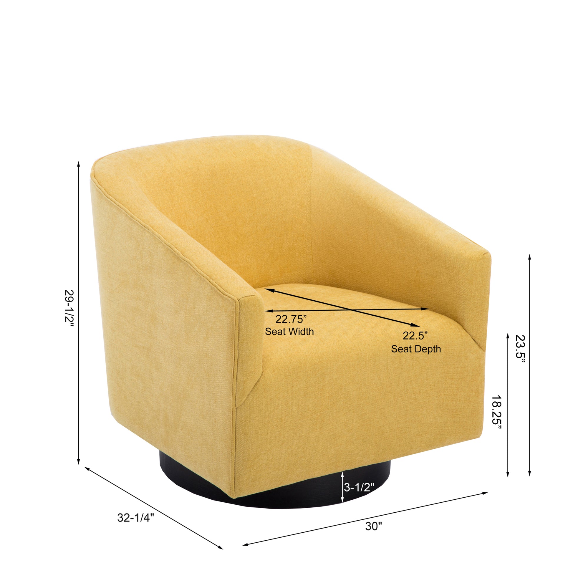 Garland Goldenrod Wood Base Swivel Chair golden-foam-polyester