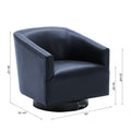 Garland Midnight Blue Wood Base Swivel Chair blue-foam-pu leather