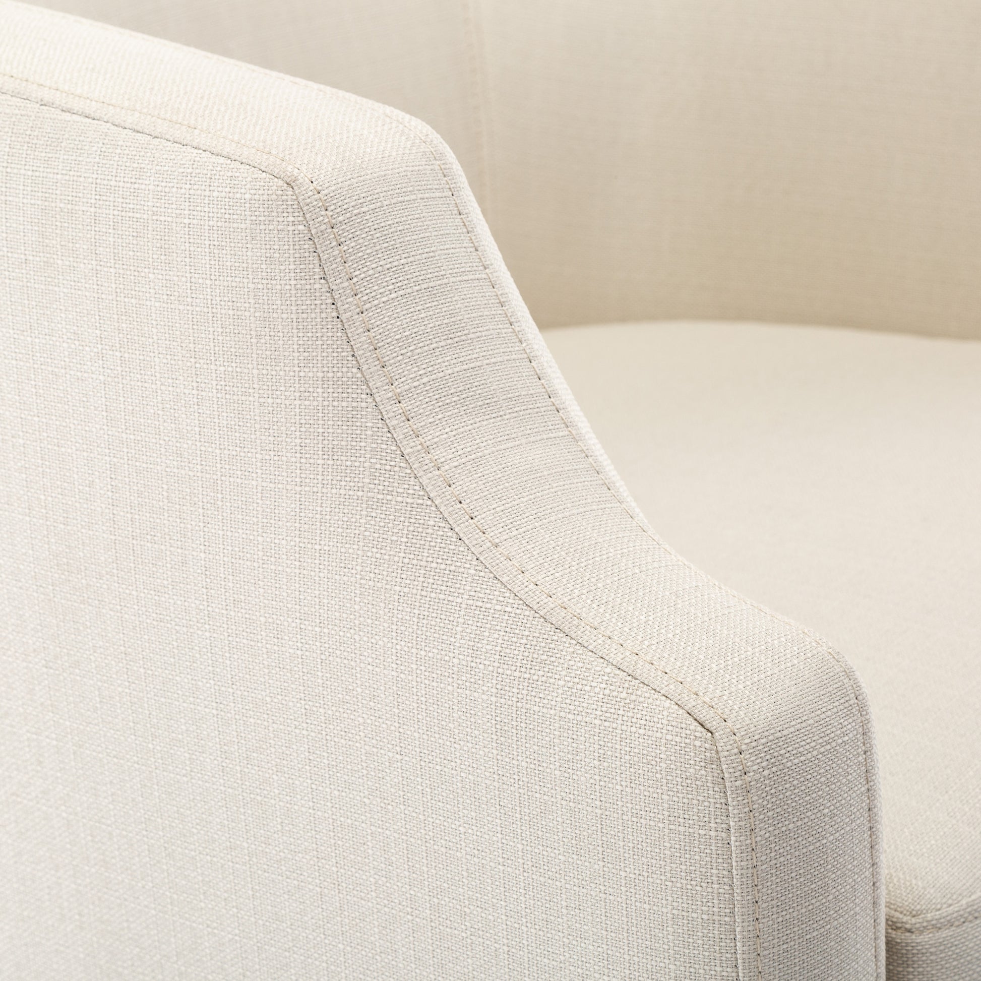 Isabelle Linen Swivel Glider Barrel Chair natural-foam-polyester