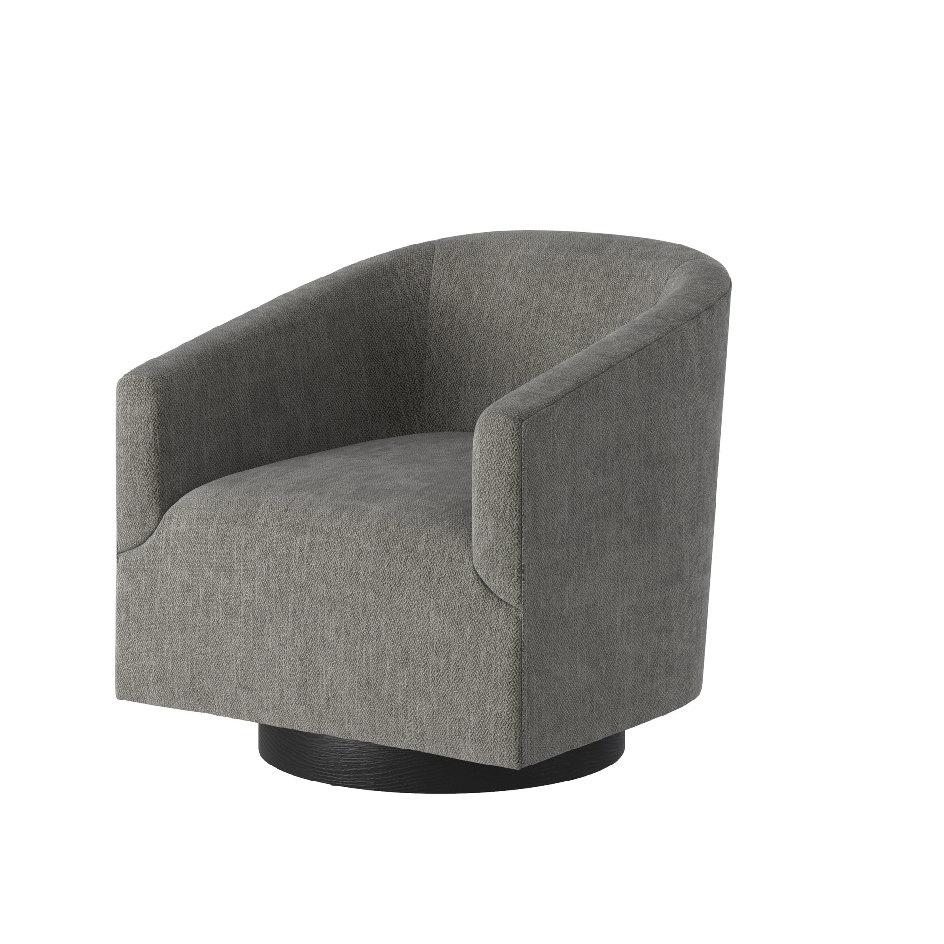 Garland Charcoal Wood Base Swivel Chair charcoal grey-foam-polyester