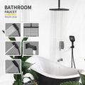 Shower System, Ultra thin Wall Mounted Shower Faucet matte black-brass