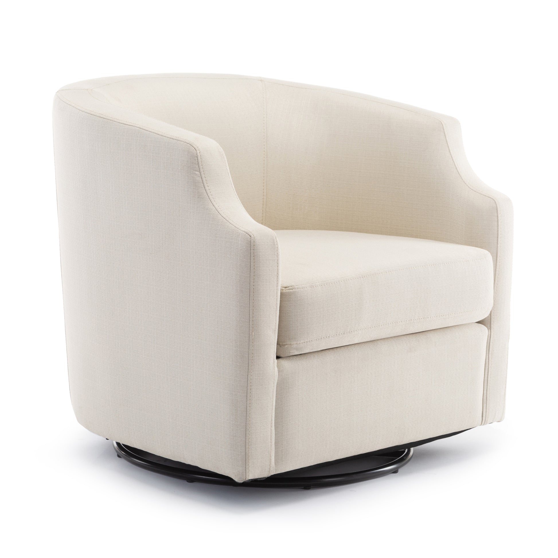 Isabelle Linen Swivel Glider Barrel Chair natural-foam-polyester