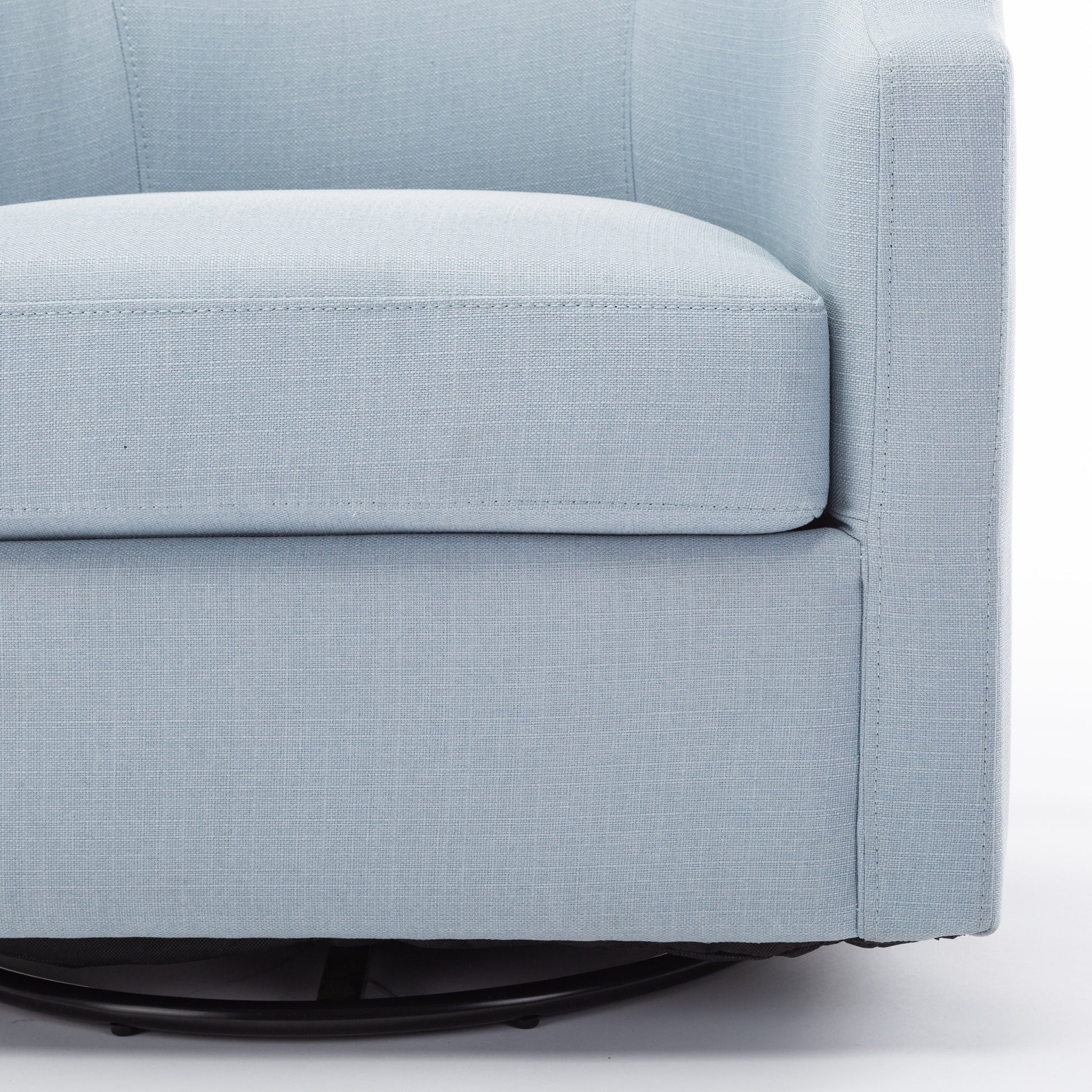 Isabelle Sky Blue Swivel Glider Barrel Chair light blue-foam-polyester