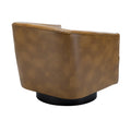 Garland Camel Wood Base Swivel Chair camel-foam-pu leather