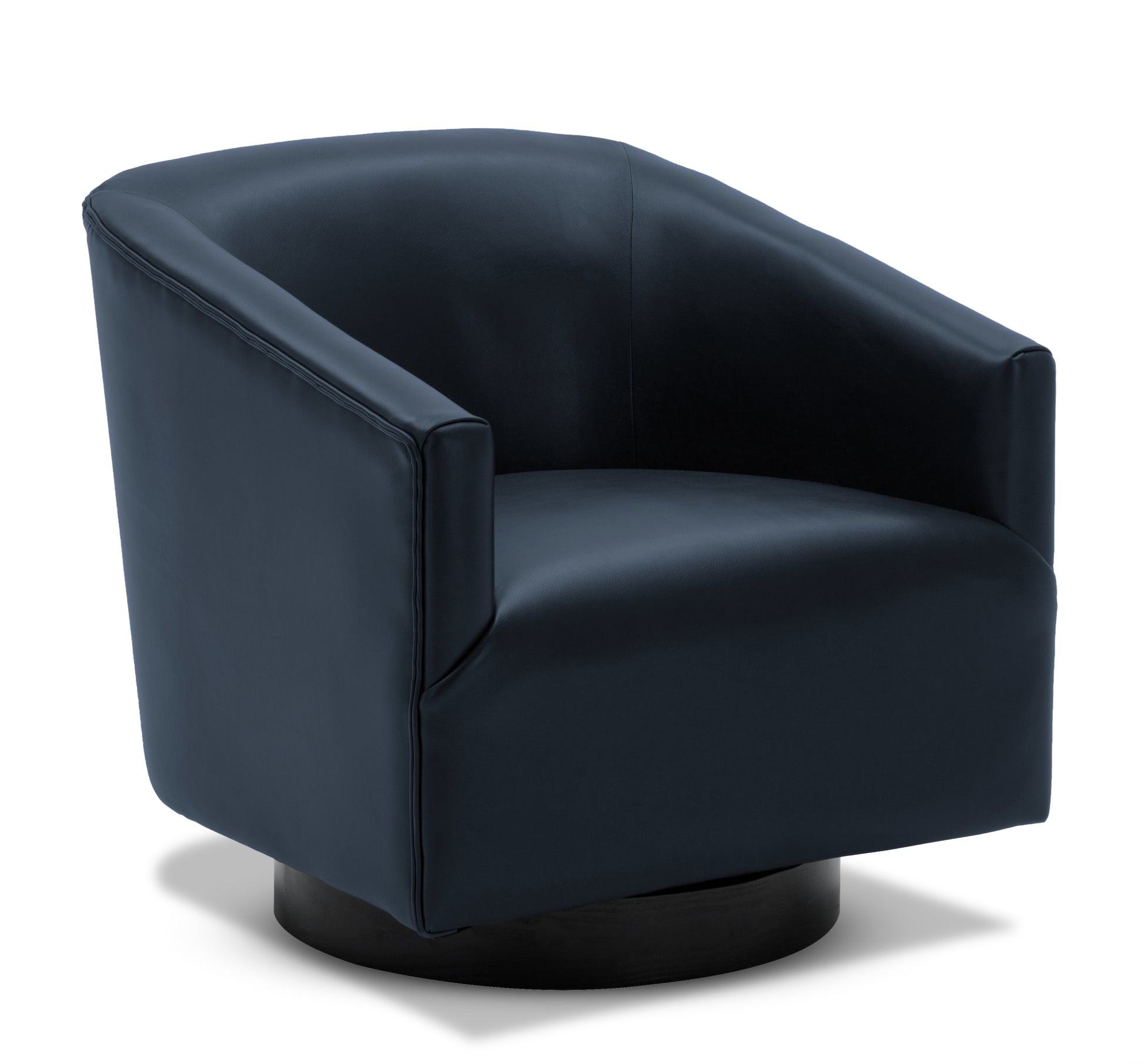 Garland Midnight Blue Wood Base Swivel Chair blue-foam-pu leather